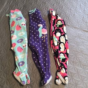 Bundle of 3 Carters fleece sleepers - 12 mo